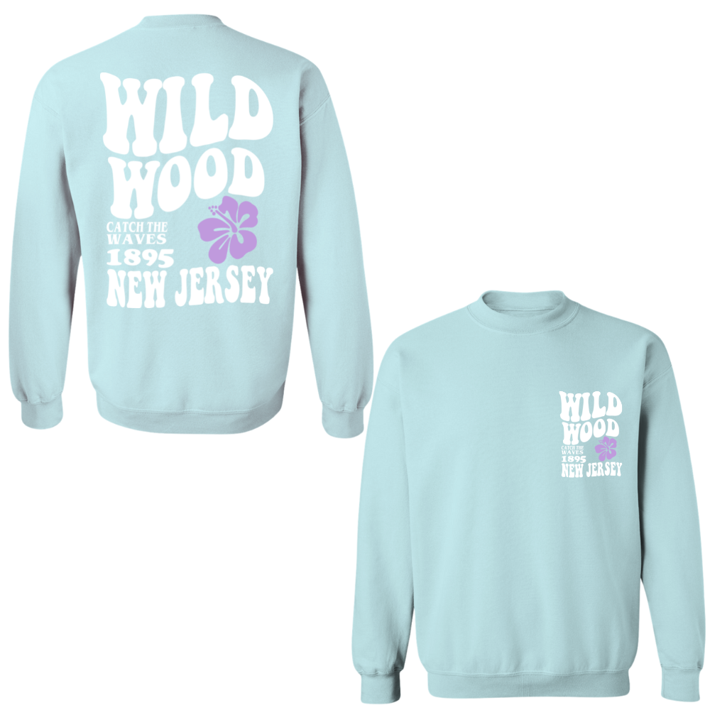 Wildwood Hippy White Purple Crewneck Sweater