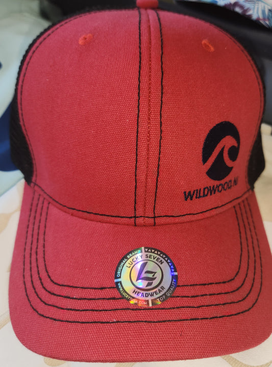 Adult Cap Single Wave Circle Red