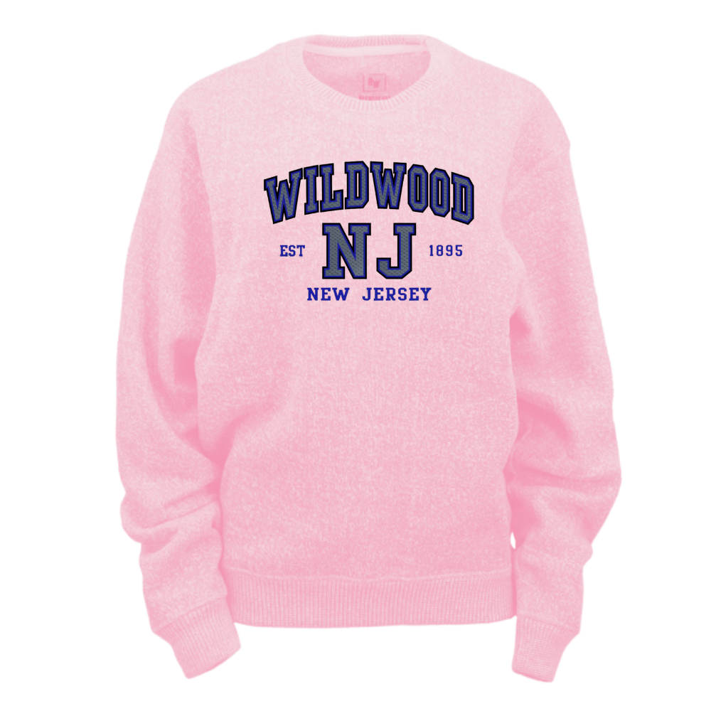 Wildwood NJ Established (Grey/Blue Patch) Nantucket Crewneck