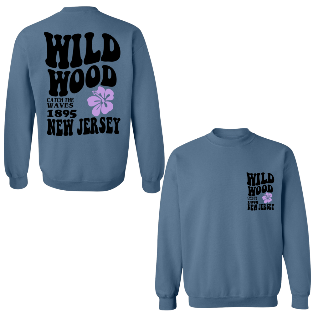 Wildwood Hippy (Black/Purple) Crewneck Sweater