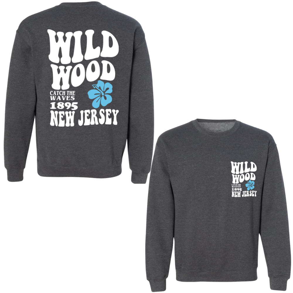 Wildwood Hippy (White/Blue) Crewneck Sweater