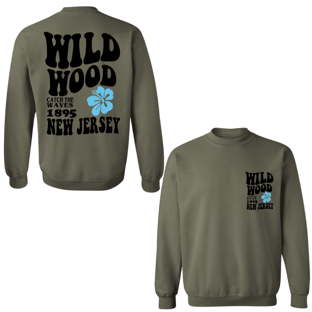 Wildwood Hippy (Black/Blue) Crewneck Sweater