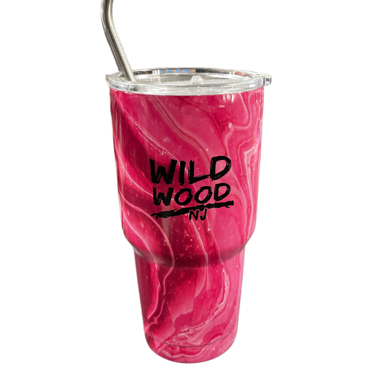 Pink Marble Tie Dye Thermal Insulated Cup