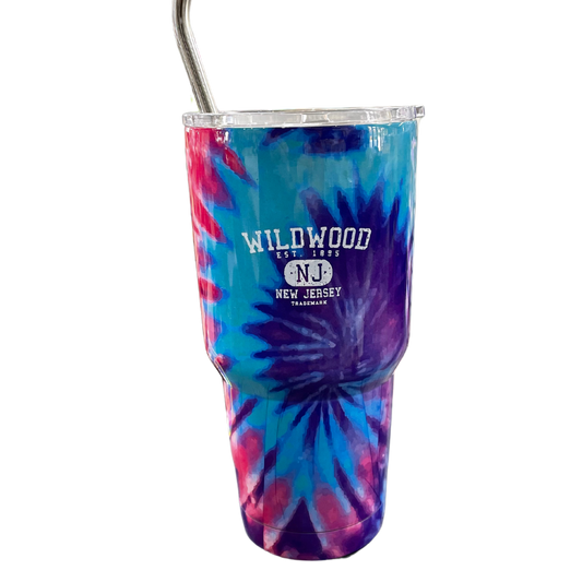 Blue Pink Tie Dye Thermal Insulated Cup
