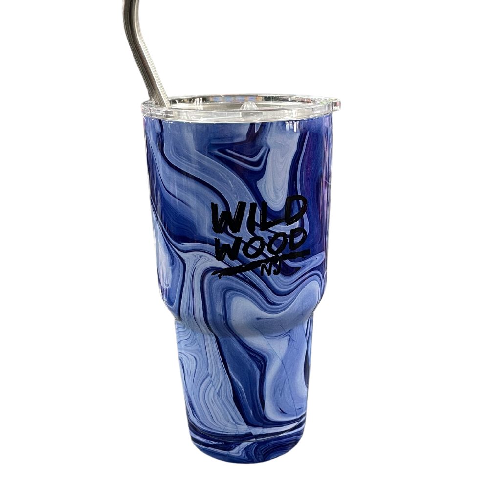 Blue Marble Tie Dye Thermal Insulated Cup