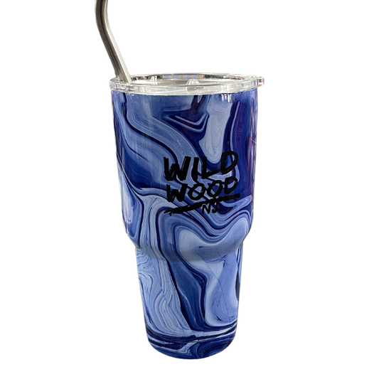 Blue Marble Tie Dye Thermal Insulated Cup
