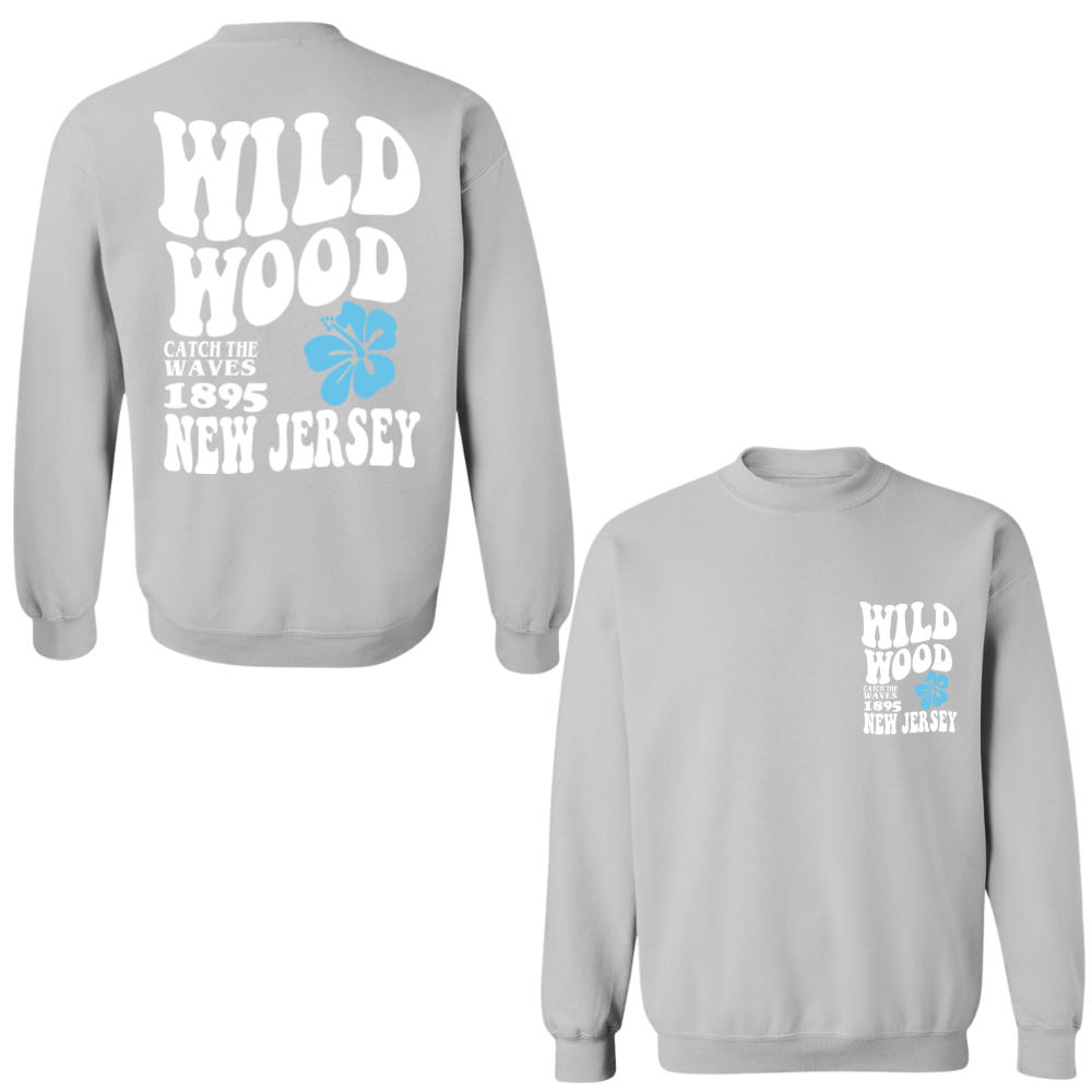 Wildwood Hippy (White/Blue) Crewneck Sweater