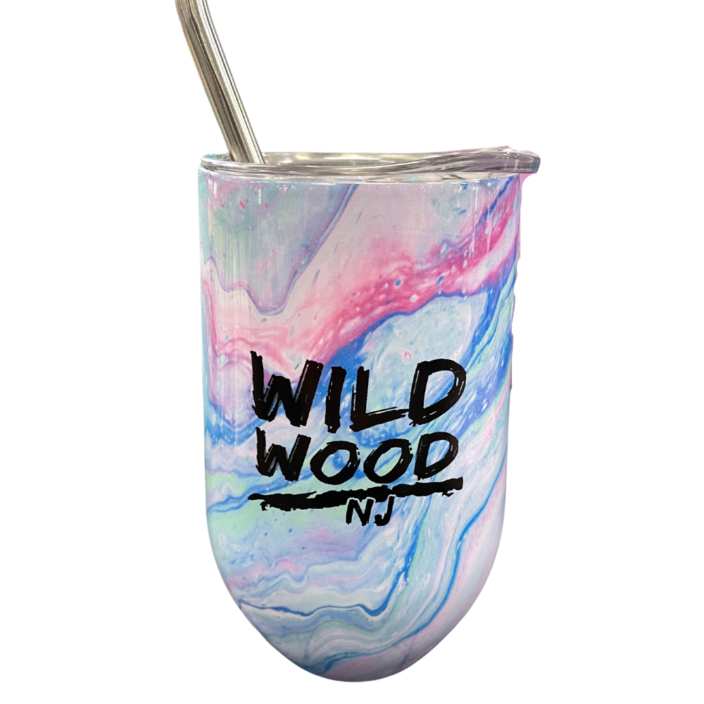 Pink Blue Marble Thermal Insulated Cup