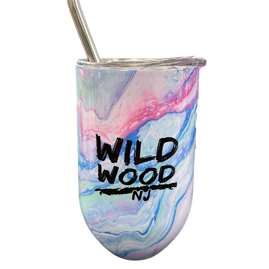 Pink Blue Marble Thermal Insulated Cup