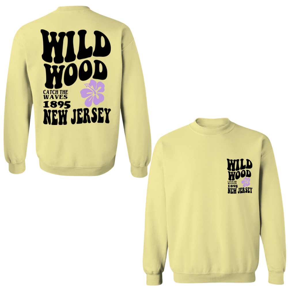 Wildwood Hippy (Black/Purple) Crewneck Sweater