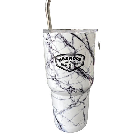 White Marble Thermal Insulated Cup