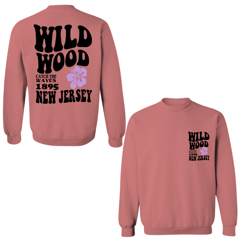 Wildwood Hippy (Black/Purple) Crewneck Sweater