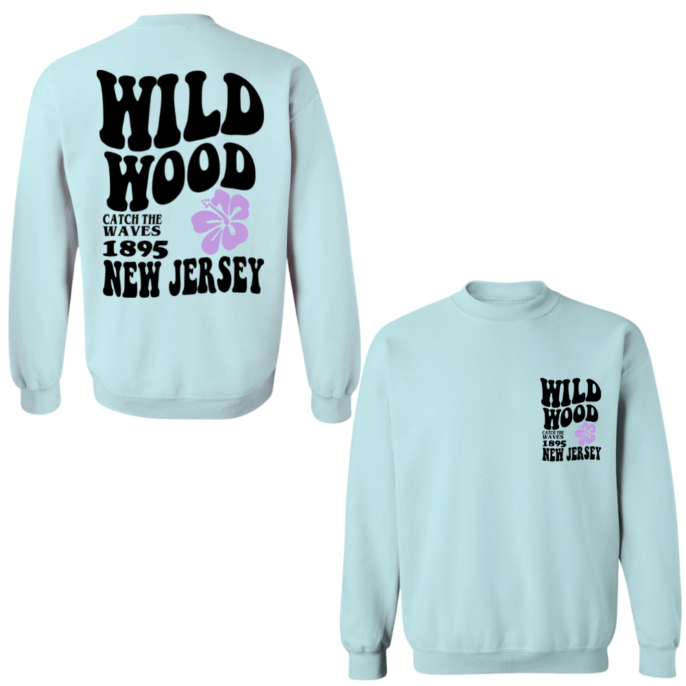 Wildwood Hippy (Black/Purple) Crewneck Sweater