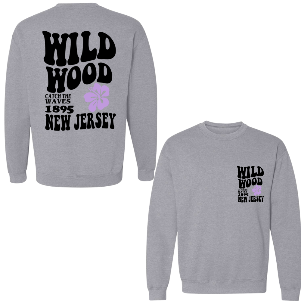 Wildwood Hippy (Black/Purple) Crewneck Sweater